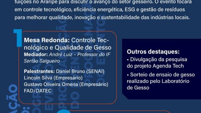 Seminário Técnico em Trindade discute Inovação e Qualidade no setor gesseiro do Araripe